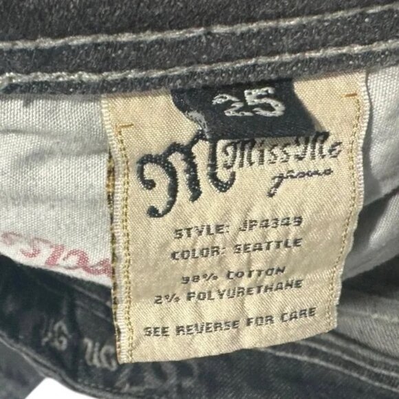 y2K MISS ME - Low Rise gray Wash straight Leg Jeans sz 25 - Picture 2 of 7